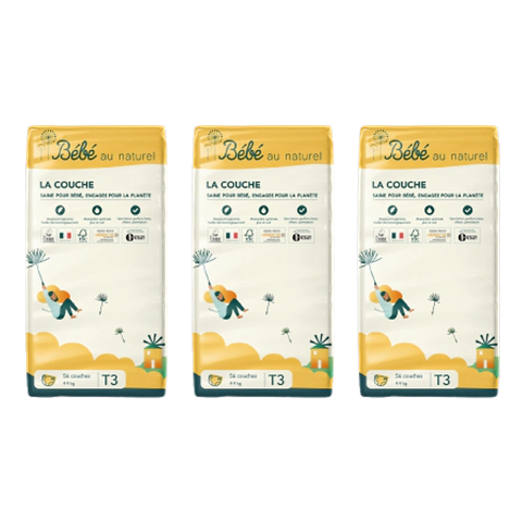 x3 Pack Couches T3 4-9 kg